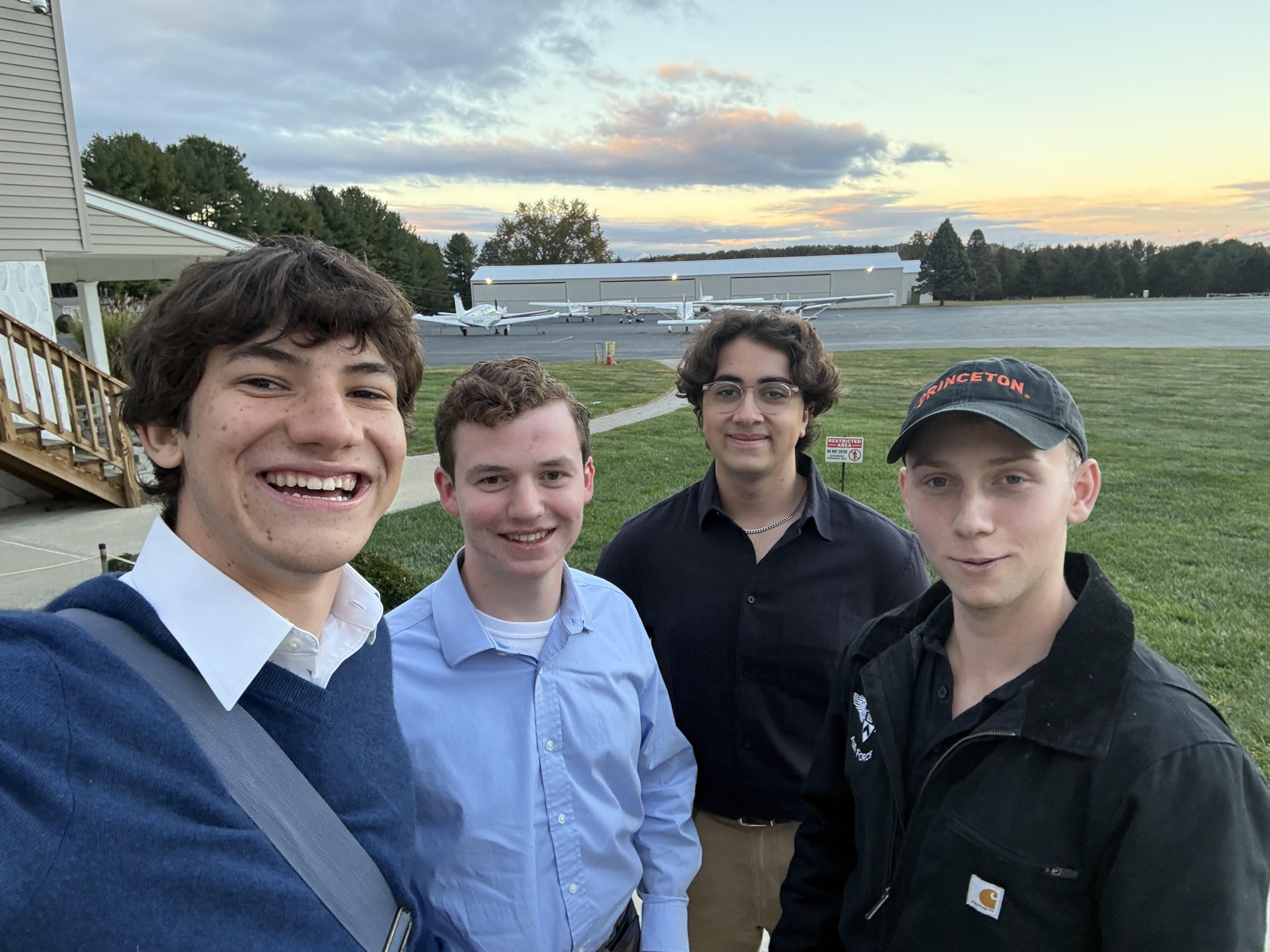 Skyhawk aircraft at dusk
